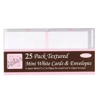 Imagen de Anita&#039;s Tarjetas y Sobres en Blanco, 4 x 4, Paquete de 25, para el hogar, Boda, cumpleaños, Navidad, Agradecimiento, Arte Manualidades, Suministros álbumes Recortes, Baby Shower,