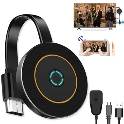 Imagen de Mokeum Dongle de pantalla inalámbrico, 4K2.4G HDMI duplicadora WifiHDMI adaptador conector, espejo para PC/tableta/teléfono a proyector TV HD