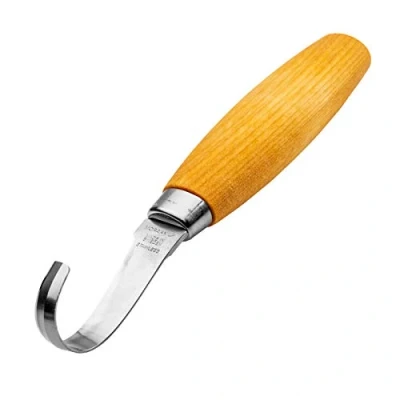 Imagen de Morakniv Carving Hook 164 Cuchillo fijo mixto, mango de abedul natural, hoja: 52 mm 1unidad