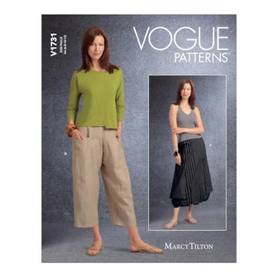 Imagen de Vogue Patterns V1731AA Misses Skirt/Pants Patrones de Costura para Faldas y Pantalones Mujer, Blanco, AA (6 8 10 12)