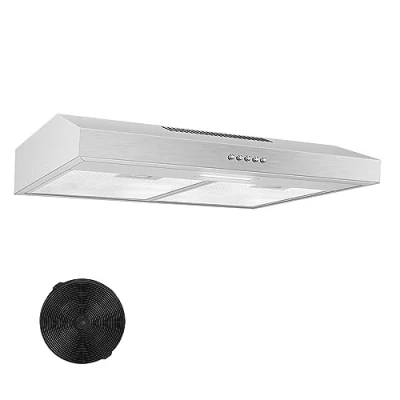 Imagen de campana extractora 60cm bajo mostrador, aire circulante/aire de escape 201 m3/h, con filtro carbón CF K, acero inoxidable