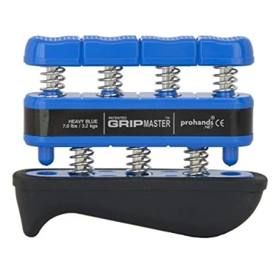 Imagen de prohands by Gripmaster medical Aparato entrenador de dedos, color azul, resistencia 7 lbs