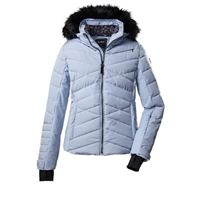 Imagen de Killtec Women&#039;s Chaqueta/chaqueta de esquí con aspecto plumón capucha cremallera y protección contra la nieve KSW 210 WMN SKI QLTD JCKT, light steel blue, 38, 38662 000