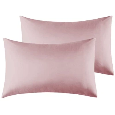 Imagen de Funda de Almohada 100% Microfibra 50 x 80 cm, Juego 2 Fundas Extra Suave Hipoalergénicas Transpirable Rosa Oscuro