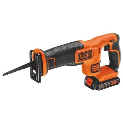 Imagen de BLACK+DECKER Sierra de sable 18V, batería litio 2,5Ah, 1 hoja 140 mm, cambio cuchillas sin herramientas, empuñadura antideslizante, incluye 2.5Ah, BDCR18E1