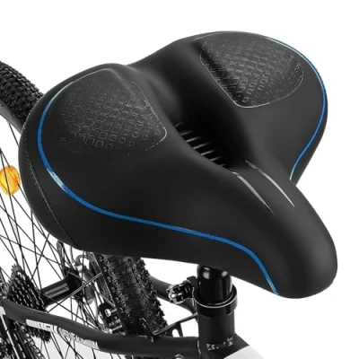Imagen de TONBUX Sillín Bicicleta Extra Grande, de Cómodo Impermeable, Sillin Bici Ergonómico, Asiento Transpirable para MTB/Bicicleta Urbana/Bicicleta Carretera/Ebike (Azul)