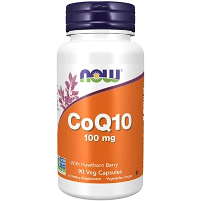 Imagen de Now Foods, CoQ10 (Coenzima Q10), 100mg, con Espino Blanco, 90 Comprimidos veganos, Probado en Laboratorio, Sin Gluten, Soja, Vegetariano, No GMO