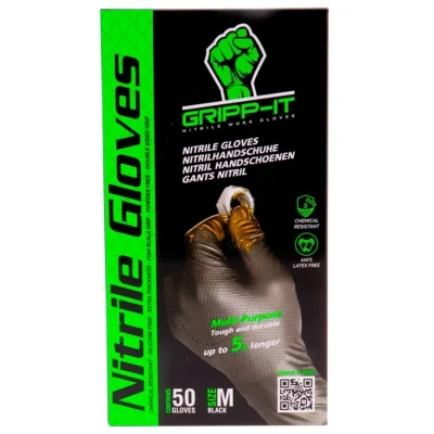 Imagen de GRIPP IT 687145 Guantes de goma negro Nitrilo