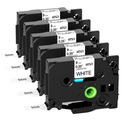Imagen de Fimax Compatible Etiqueta Cinta tze9mm Reemplazar para Brother 9mm Tze 221 TZe221 TZ221 Laminado Tz Label Tape P touch Maker PT H100 H105 PTH110 PTD400 PTD600 P900W
