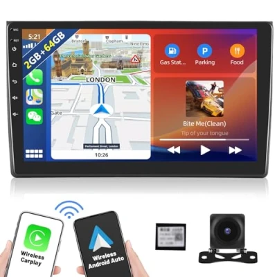 Imagen de [2+64G] radio de coche Android 13 con Navi para Audi A4 S4 RS4 2002 2008,Reproductor 9&quot; pantalla táctil inalámbrico Carplay Auto GPS WiFi Hi FI BT FM RDS+Cámara inversa&amp;Mic