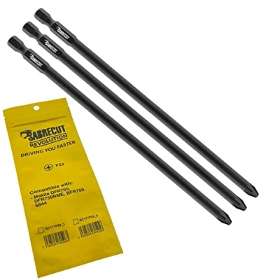 Imagen de 3 x SabreCut SC177PZ2_3 177 mm PZ2 Compatible con Makita DFR750 DFR750RME BFR750 6844 P 67789 Destornillador para paneles de yeso intercalado alimentación automática Broca pistola