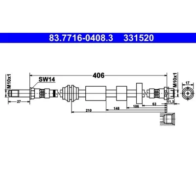 Imagen de Tubo de freno ATE 83.7716 0408.3