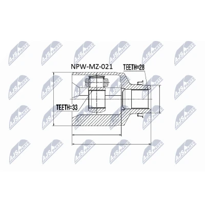Imagen de NTY NPW MZ 021 Junta Homocinética Caja de cambios manual lado engranaje MAZDA: 6 Hatchback, Wagon