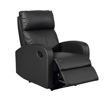 Imagen de MOMMA HOME Sillón Relax reclinable Med Modelo TAVIRA Color Negro Material Ecopiel/Metal Medidas 71 x 93 101 cm