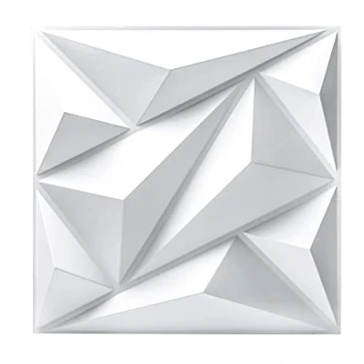 Imagen de Art3dwallpanels panel de pared 3D PVC para decoración interior en blanco, 19.7 x pulgadas, paneles texturizados 3D, paquete 12 azulejos
