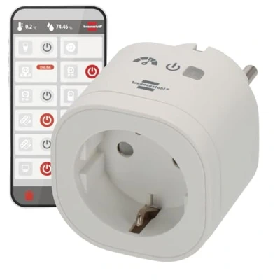Imagen de Brennenstuhl Connect Enchufe WiFi WAE 3600 XS01 con medición de energía (Enchufe Inteligente 2,4 GHz Compatible Alexa y Google Assistant, Matter, Temporizador, App Gratuita)