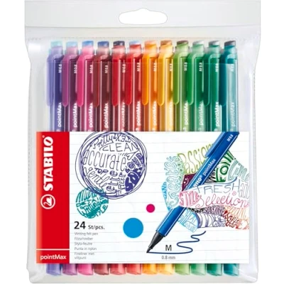 Imagen de Rotulador punta media STABILO pointMax Estuche con 24 colores