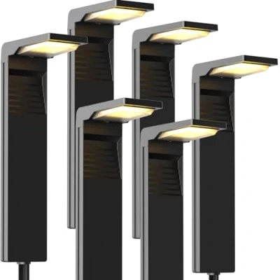 Imagen de OUSFOT Luces Solares Led Exterior Jardin 6 kit 32 con 2 Modos de Temperatura Color, Focos IP65 Impermeable, Farola Solar en el Suelo para Jardín, Patio, Camino