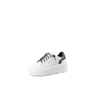 Imagen de QUEEN HELENA Zapatillas de deporte con cordones brillantes Platform Mujer X31 13, blanco y azul, 36 EU