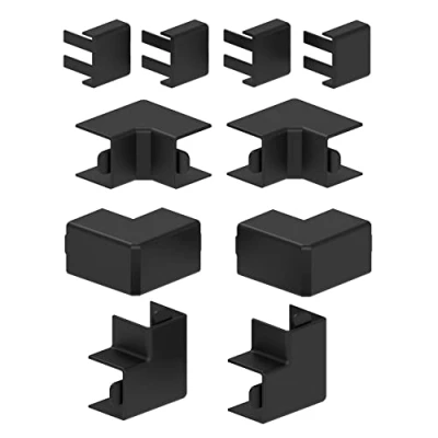 Imagen de Habengut Juego de accesorios (4 unidades, 2 IE, AE, FW, unidades en T, para el montaje del canal cables 15 x mm, color negro)