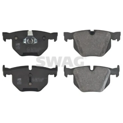 Imagen de SWAG 20 91 6633 Juego de pastillas freno Eje trasero preparado para indicador desgaste, excl. contacto avisador desgaste BMW: X5, X6