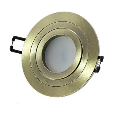 Imagen de wonderlamp 1 Unidad Foco empotrable Classic Redondo con Portalámparas GU10, Ángulo basculación 30, 230V, Diametro 9.3 x 2.5 cm, Cuero