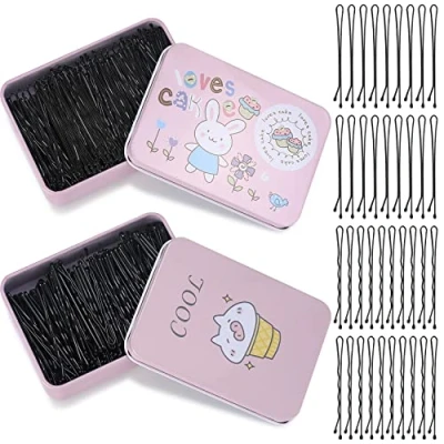 Imagen de 400 Piezas Kit de Horquillas para Cabello, Horquilla Ondulada Clips, Pinzas el Pelo Invisible con Sujeción Segura, Cabello ​Horquillas Mujeres, Niñas, Peluquería
