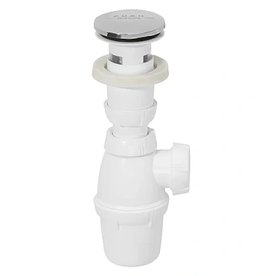 Imagen de Wirquin SP50099 Quick clac Desagüe de lavabo sin rebosadero con sifón y válvula, color cromo