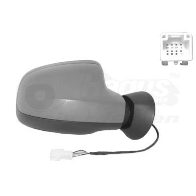 Imagen de espejo retrovisor Van Wezel 1516818 derecha imprimado completo, convexo, para ajuste elect. espejo, calefactable DACIA: Sandero I, Duster SUV