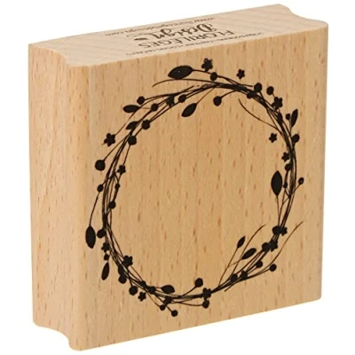 Imagen de Florilèges Design Tampon Scrapbooking Couronne de Fleurs, marrón, 6 x 2,5 cm