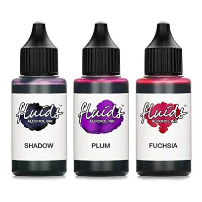 Imagen de Octopus 3X 30ml Fluids Alcohol Ink Set Shadow, Plum, Fuchsia, Tinta al para Fluid Art y Resin Art, Resina epoxi