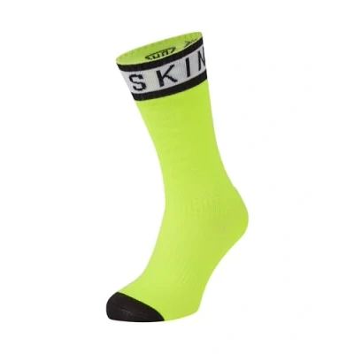 Imagen de SealSkinz calcetín Hydrostop Impermeable Mediano para el Clima cálido, S, Unisex, Amarillo neón/Negro/Blanco