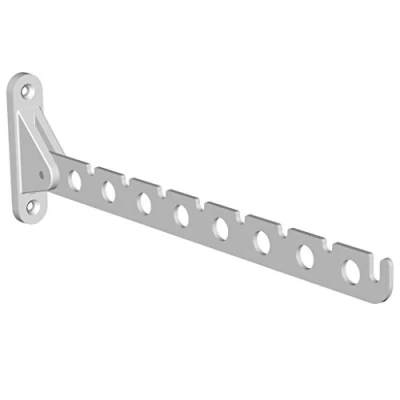 Imagen de Element System Regletas de Perchero Laura para Pared, Barra Plegable Montaje en Incluye Tornillos y Tacos, Colgador Blanco, 11202 00003