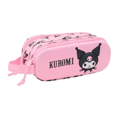Imagen de Safta Kuromi 3D Portatodo Doble 3D, Estuche Infantil, Niño, Ideal para Niños en Edad Escolar, Cómodo y Versátil, Calidad Resistencia, 21x6x8 cm
