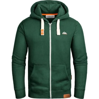 Imagen de Grin&amp;Bear Sudadera con Capucha para Hombres Chaqueta Pesada GB022 Verde Oscuro S
