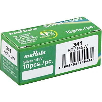 Imagen de Murata SR714SW PBWW 341 Pilas de botón (óxido Plata, 15 mAh, 1,55 V, 10 Unidades)