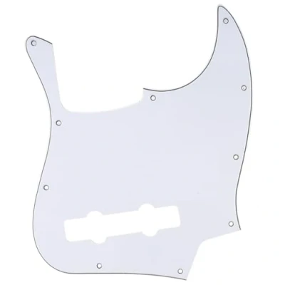 Imagen de Musiclily Pro 5 Cuerdas 10 Agujeros Estilo Contemporáneo J Bass Pickguard Golpeador para Bajo Fender Jazz Mexican,3 capas Blanco