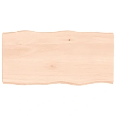 Imagen de vidaXL Tablero de Mesa, Superficie Escritorio, Repuesto Estantería Comedor, Madera Maciza sin Tratar con Borde Natural