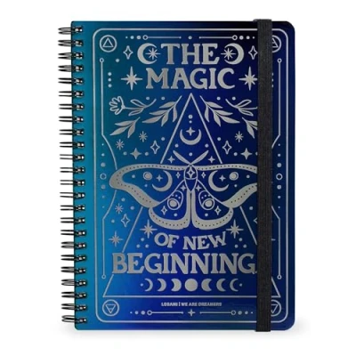Imagen de Legami Cuaderno con espiral de rayas 7 mm, Moth, Special Edition Maxi, tamaño A4, papel certificado FSC, contiene 1 hoja adhesivos, 160 páginas, cierre elástico, 21 x 29 cm