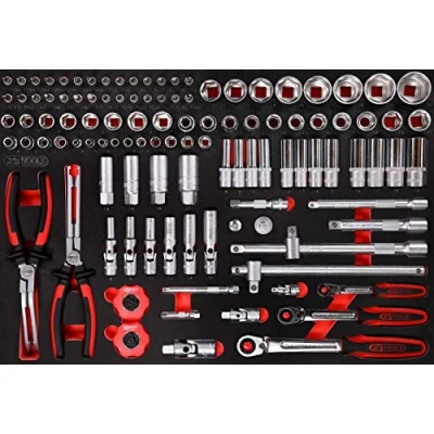 Imagen de KS Tools 811.0111 SCS Juego de llaves vaso, 111 pzs 1/4&quot;+3/8&quot;+1/2&quot;, en sistema modular 1/1