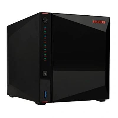 Imagen de Asustor AS5404T Nimbustor 4 Gen2 Bay NAS Caja de Almacenamiento en Red para CPU 2,0 GHz, Ranuras M.2 NVMe SSD Ranuras, 2 Puertos 2,5 GbE, GB DDR4 RAM, Inspirado Juegos