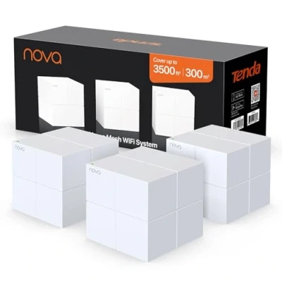 Imagen de Tenda Nova MW6 Mesh Router Sistema WiFi de Red en Malla (Dual Band hasta 500 metros, Mu MIMO, 2 Puertos Gigabit, Plug and Play, Funciona con Alexa, sustituye tu Repetidor Tradicional) Pack 3