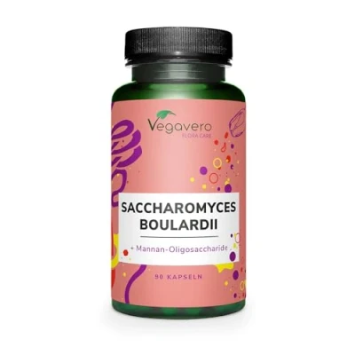 Imagen de Saccharomyces Boulardii Probióticos &amp; Prebioticos Intestino Irritable + Diarrea Levadura de Cerveza Sin Aditivos Vegano 90 Cápsulas Vegavero®