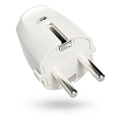 Imagen de greate Clavija enchufe macho blanco con alivio de tensión PVC 230V, 2 polos, 16A &amp; 3,7kW IP20 para interiores Enchufes solera