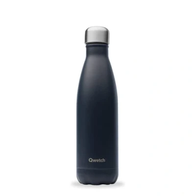 Imagen de Qwetch Botella Isotérmica Originals Matt Gris Carbonne 500ml Nómada de Acero Inoxidable 24h Frío y 12h Caliente Impermeable, Libre BPA Reutilizable