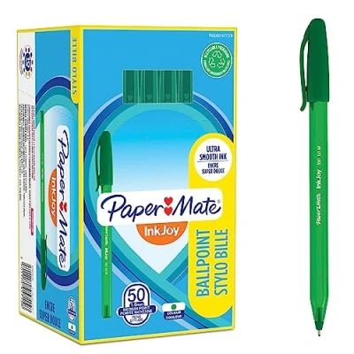 Imagen de Paper Mate S0957150 Bolígrafo con capuchón, punta media de 1 mm, caja 50, color verde