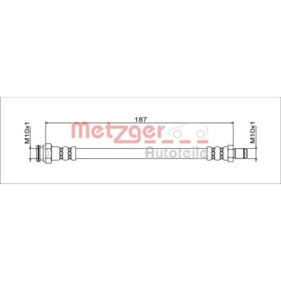 Imagen de METZGER 4111805 Latiguillos de Freno Eje trasero izquierda, trasero, derecha 187 FIAT: Tipo Hatchback