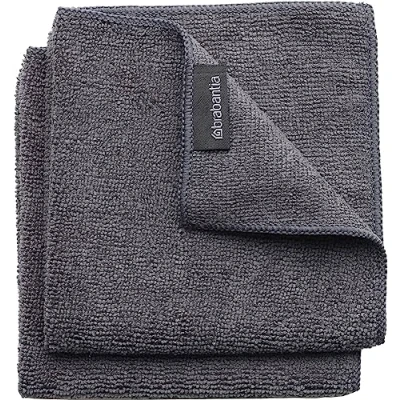 Imagen de Brabantia Paños de Cocina Microfibra, Gris Oscuro, Set 2, 30 x 0,5 cm