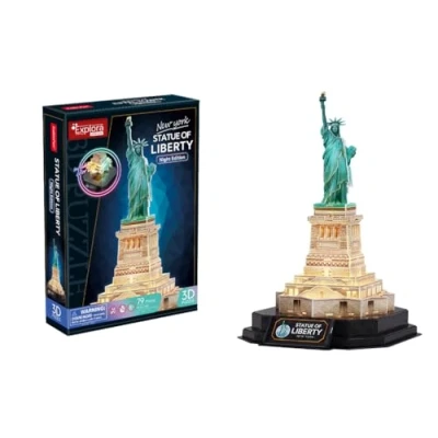 Imagen de EXPLORA Estatua de la Libertad Puzzles 3D Luminosos 540053 79 Piezas Nivel 6 Sin Pegamento ni Tijeras Educativo Juego Construcción Regalo para Niños Maqueta A partir 8 años