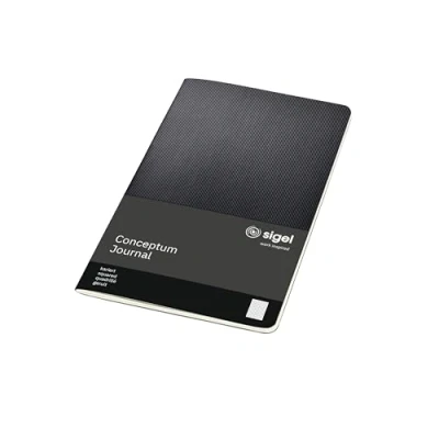 Imagen de SIGEL CO862 Cuaderno de notas, 13.5 x 21 cm, cuadriculado, Softcover, negro, Conceptum